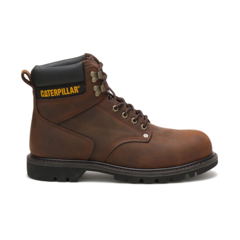 dark_brown_mens_second_shift_steel_toe_work_boot_cat_footwear.jpg Dark Brown Men's Second Shift Steel Toe Work Boot Cat Footwear - Image 1