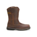 Dark Brown Men's Wellston Pull On Steel Toe Work Boot Cat Footwear - Image 2