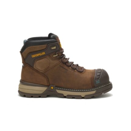 Dark Brown Women's Excavator Superlite Carbon Composite Toe Work Boot Cat Footwear