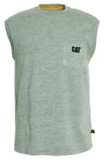 Heather Grey Men's Trademark Sleeveless Pocket Tee Cat Footwear - Image 2