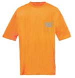Orange Men's Hi-Vis Trademark Pocket Tee Cat Footwear - Image 2