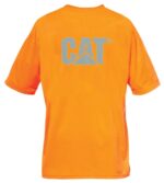 Orange Men's Hi-Vis Trademark Pocket Tee Cat Footwear - Image 3