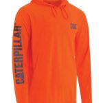 Orange Men's HiVis UPF Hooded Long Sleeve Tee Cat Footwear