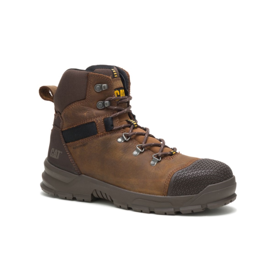 Real Brown Men's Accomplice X Waterproof Steel Toe Work Boot Cat Footwear - Image 3