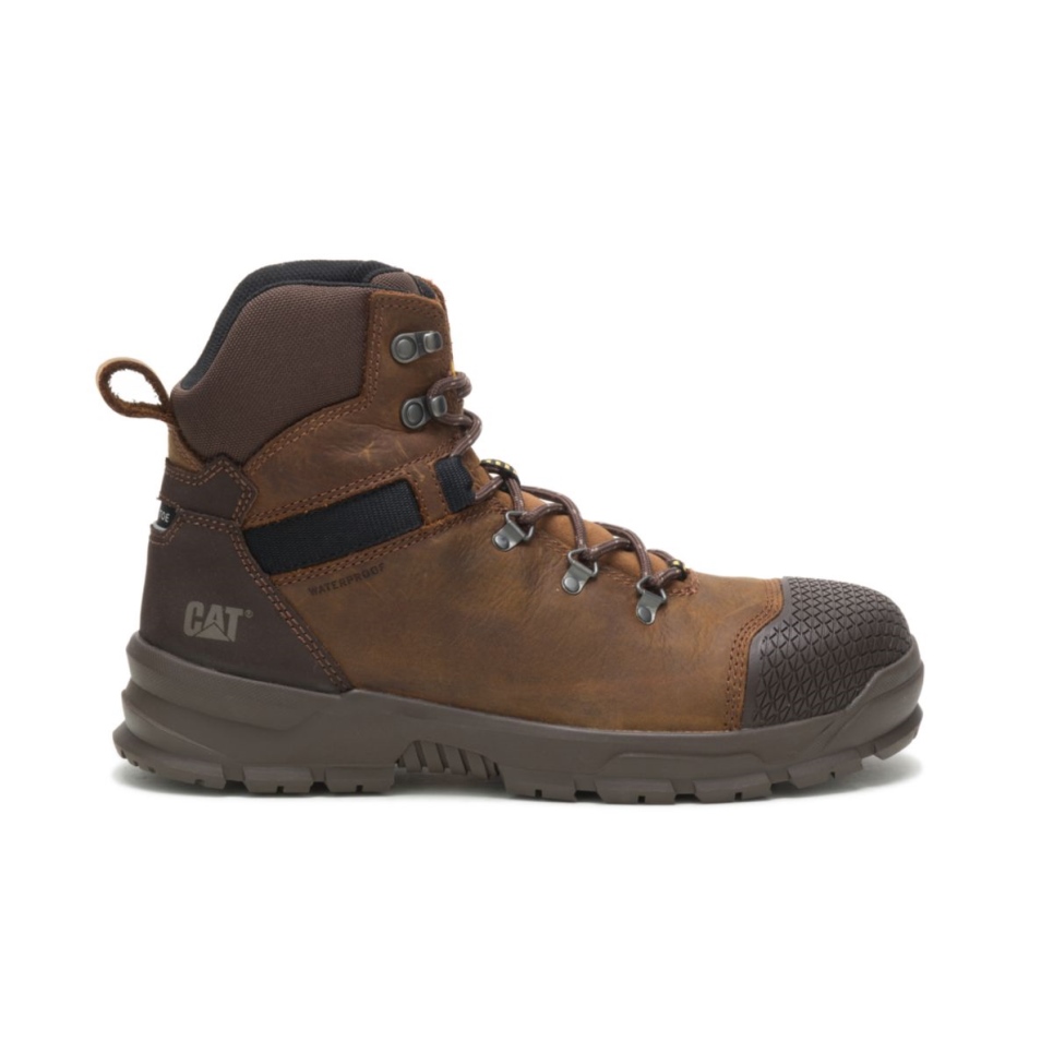 Real Brown Men's Accomplice X Waterproof Steel Toe Work Boot Cat Footwear - Image 1