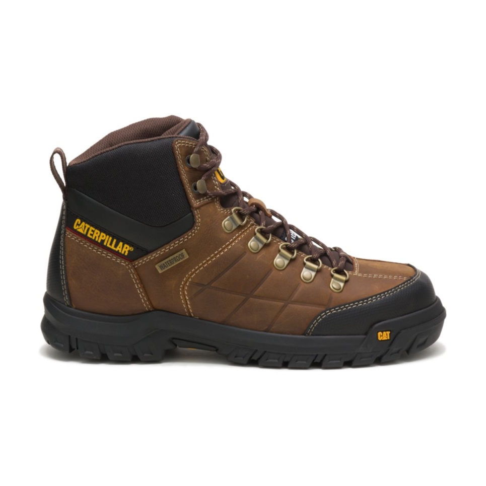 Real Brown Men's Threshold Waterproof Steel Toe Work Boot Cat Footwear - Image 2