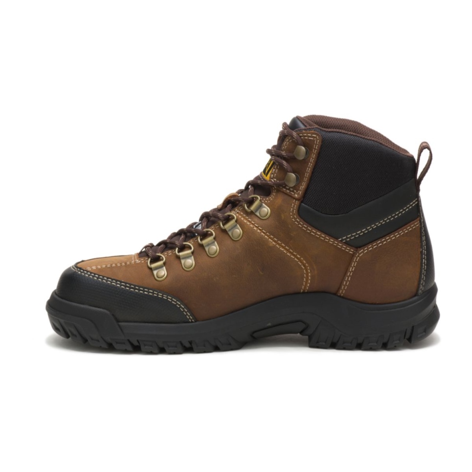 Real Brown Men's Threshold Waterproof Steel Toe Work Boot Cat Footwear - Image 5