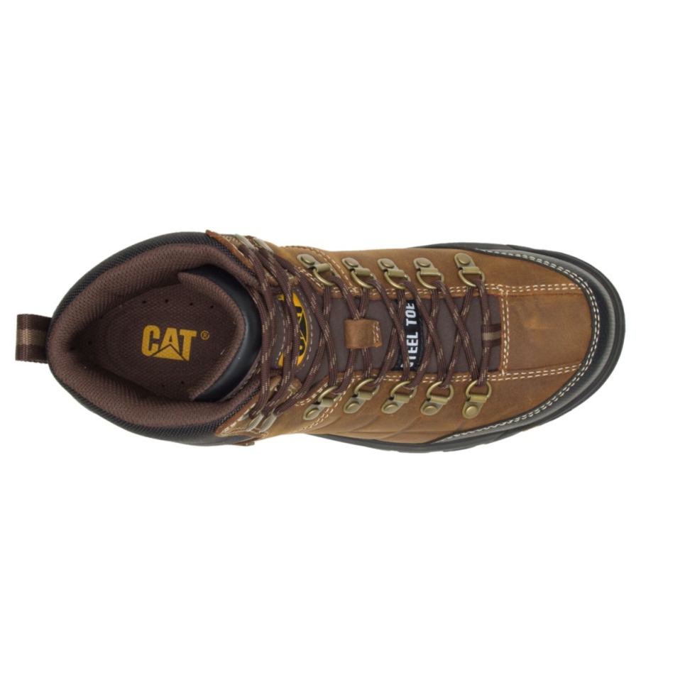 Real Brown Men's Threshold Waterproof Steel Toe Work Boot Cat Footwear - Image 8