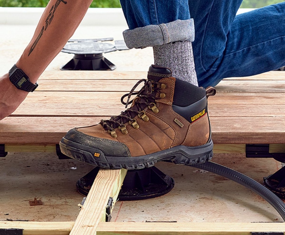 Real Brown Men's Threshold Waterproof Steel Toe Work Boot Cat Footwear - Image 9